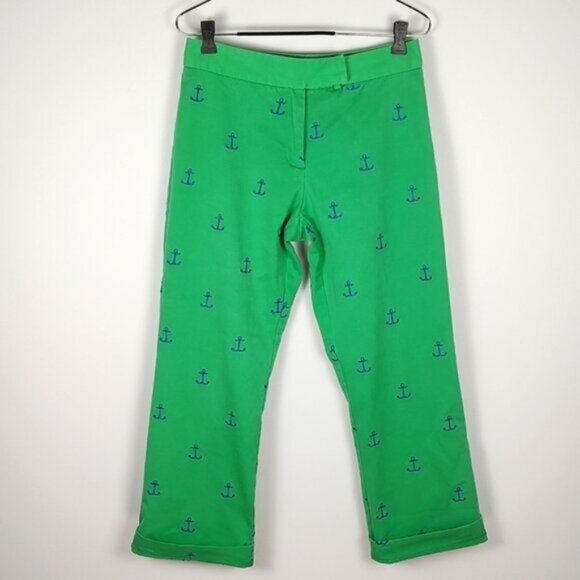 Lilly Pulitzer Pants - Lilly Pulitzer Preppy Embroidered Anchor ⚓ Cotton Blend Pants SZ 6P